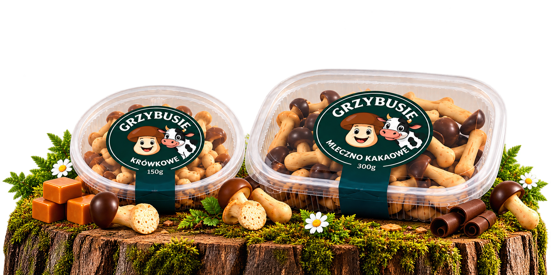 Grzybusie Krówkowe 150 g na leśnym pniu